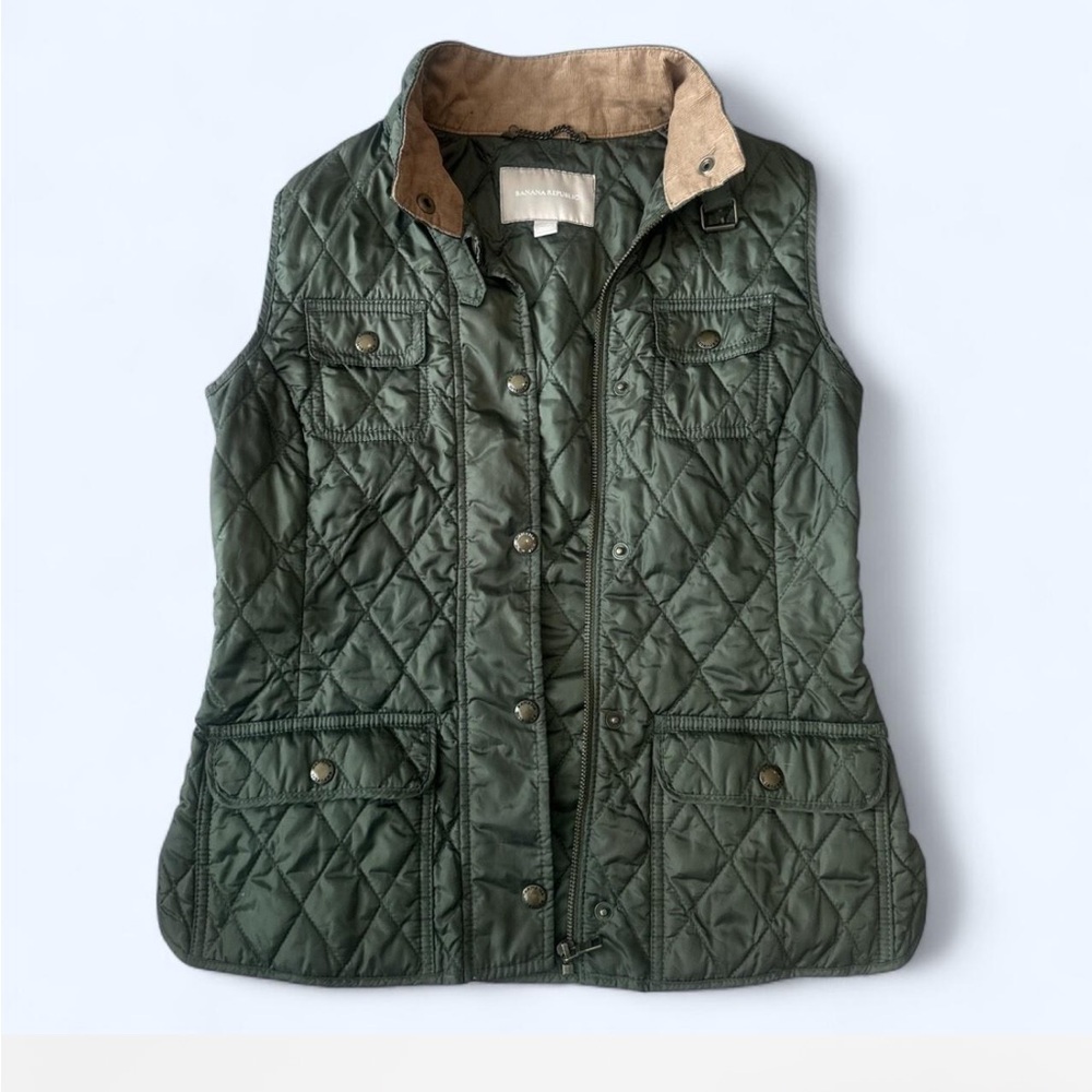 Banana Republic Green Quilted Vest